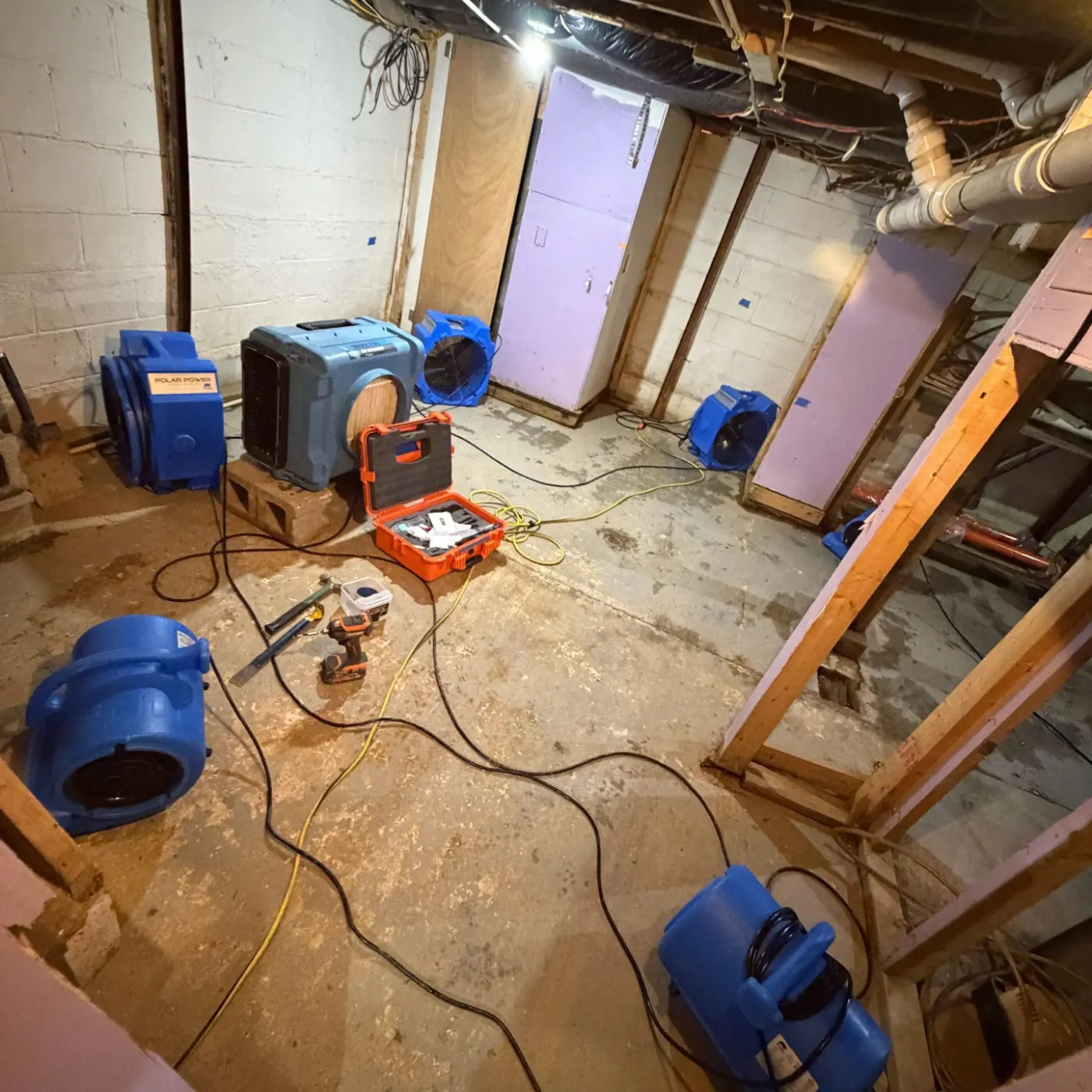 IICRC certified drying setup in Franklin County, IN